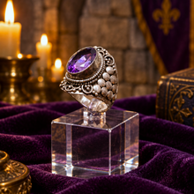 Bague Médiévale à l'Améthyste – Argent 925 | Éclat d'Autrefois