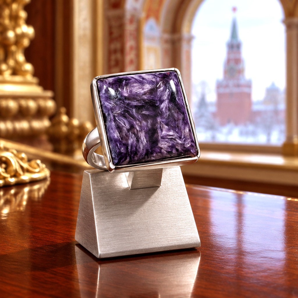 Bague Charoïte de Russie – Argent 925 et Pierre Naturelle