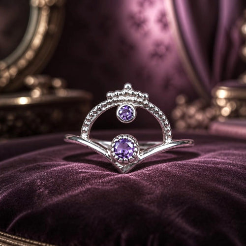 Bague Florentine raffinée avec améthystes