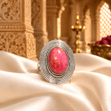 Bague Rubis d'Inde framboise – Argent 925 – Élégance Intemporelle