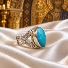 Bague Amazonite Naturelle – Argent 925 et Volutes d'Argent