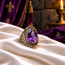 Bague Médiévale à l'Améthyste – Argent 925 | Éclat d'Autrefois