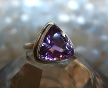 Superbe bague en argent &  améthyste violet intense  - NEW