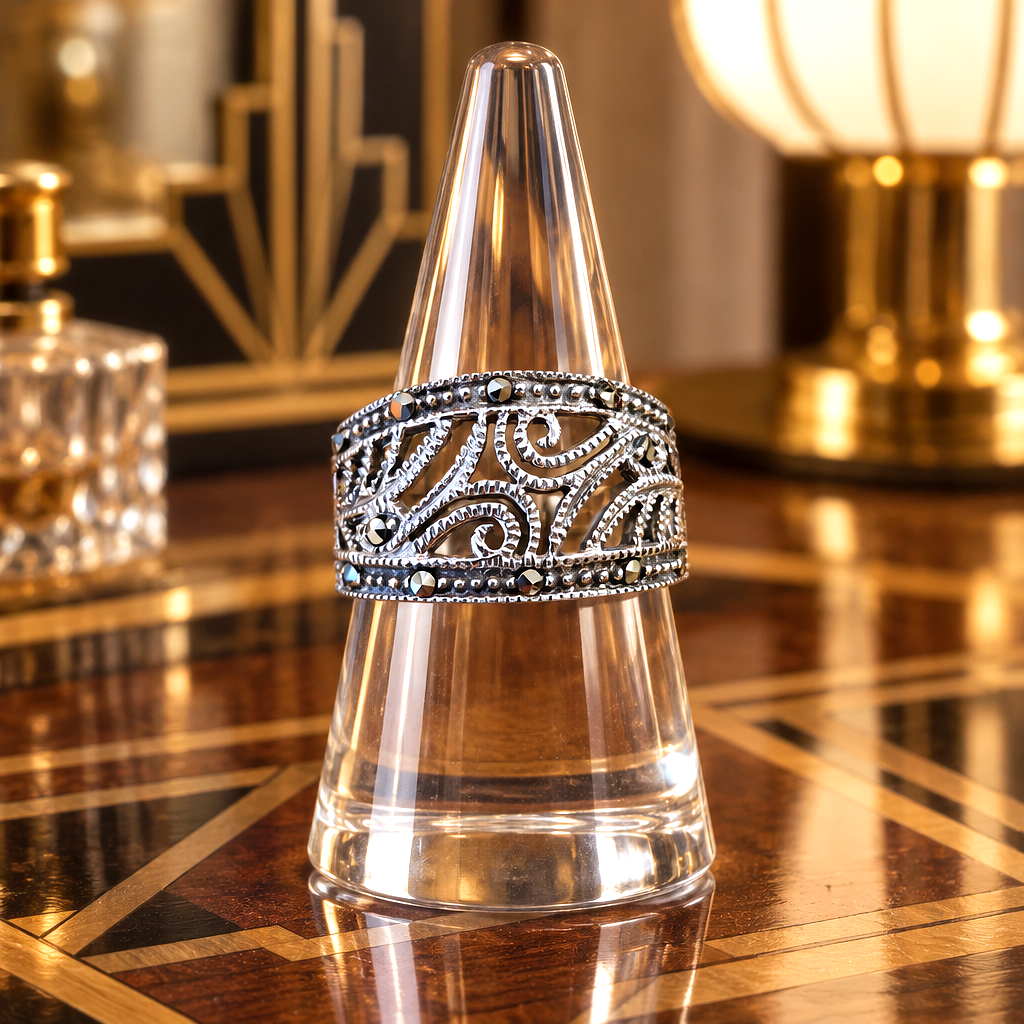 Bague Belle Époque – Argent 925 et Marcassites | Arabesques d'Argent