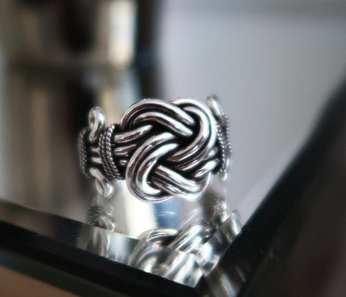 Superbe bague celtique masculine et racée en argent 925 - PIECE UNIQUE
