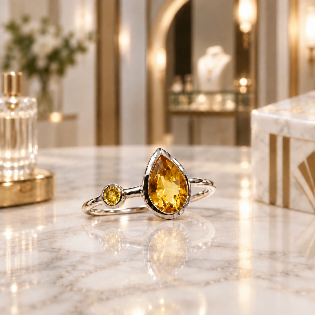 Bague Éclat de Soleil – Argent et Citrines