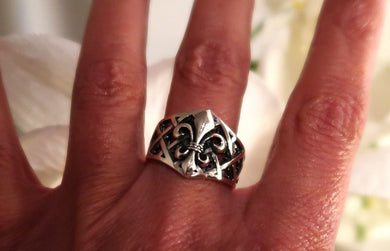 NEW - Très belle Chevalière Fleur de Lys ajourée - Argent 925