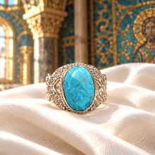 Bague Amazonite Naturelle – Argent 925 et Volutes d'Argent