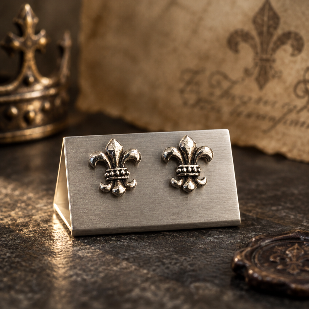Boucles d'Oreilles Fleur de Lys – Argent 925