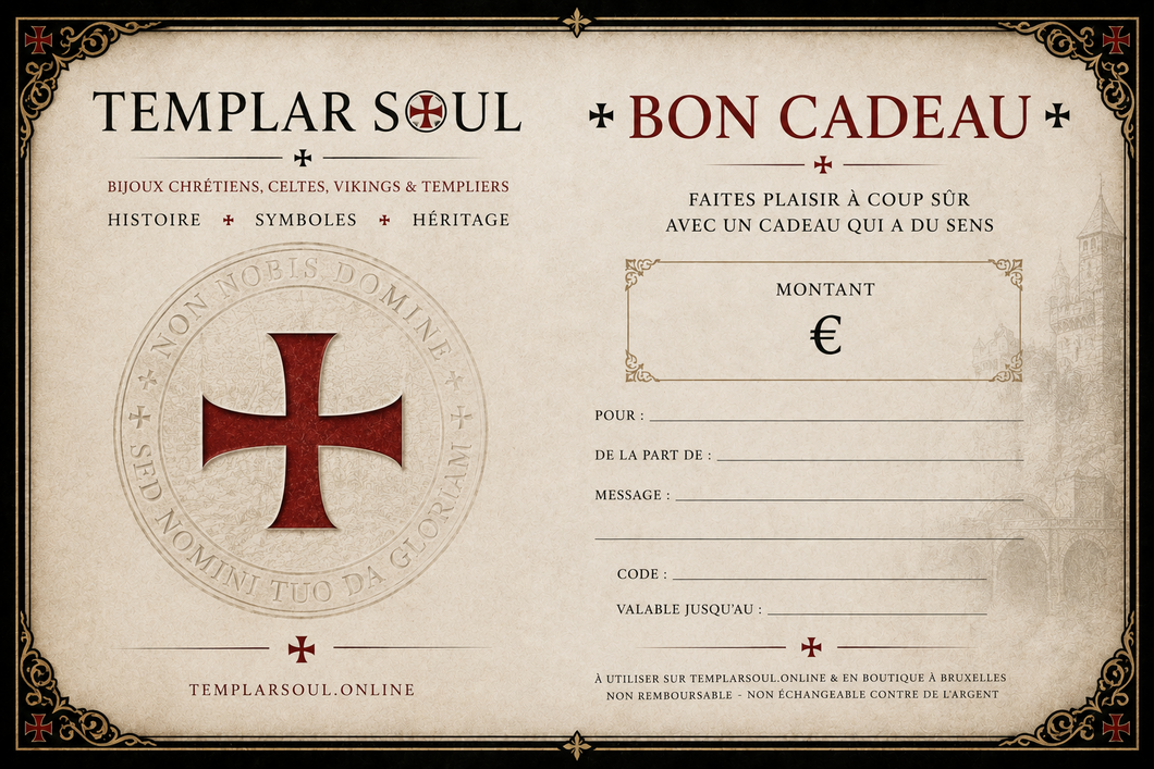 BON CADEAU TEMPLAR SOUL - De 20 à 100 euros sans limite de temps!