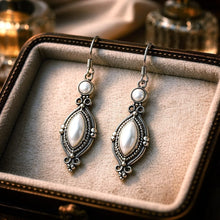 Boucles d'oreilles raffinées "Belle Epoque" - Argent 925 & nacre naturelle
