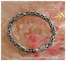 Bracelet mixte en argent 925 - Maille du Roi - Artisanal - NEW