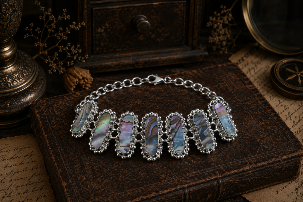 Bracelet Abalone - Argent 925 & Nacre naturelle - Pièce d'exception