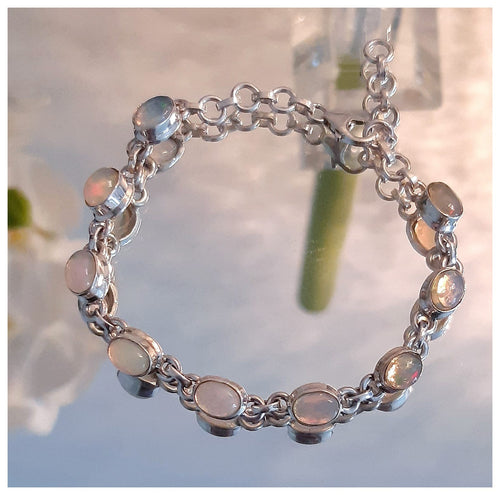 Superbe bracelet en argent & opales d'Ethiopie  - Coup de cœur 2025 - NEW