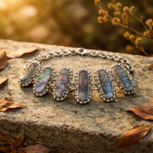 Superbe bracelet en argent & nacre d'abalone  - NEW - Pièce unique