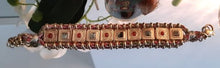 Superbe bracelet florentin en inox doré, pierres & cordage - NEW