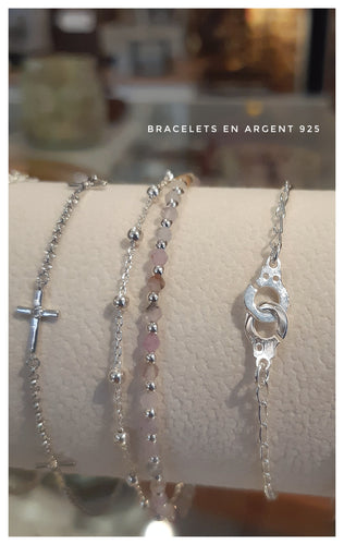 Bracelet petites menottes original en argent 925 ou Vermeil  - NEW 2024
