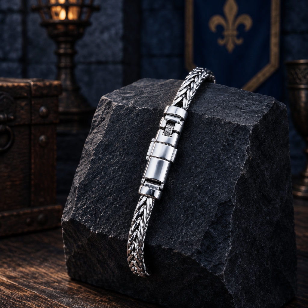 Bracelet Maille Chevron Tressée – Argent 925 | Force & Élégance