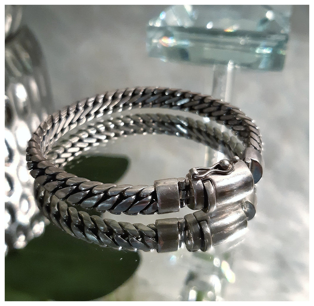 Bracelet racé & rock en argent 925 - Artisanal - NEW