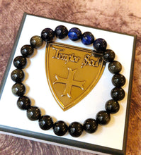 NEW - Bracelet raffiné d'obsidiennes 100% naturelles & œil de tigre teinté - Gamme luxe