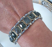 Superbe bracelet florentin en inox doré & labradorites - NEW