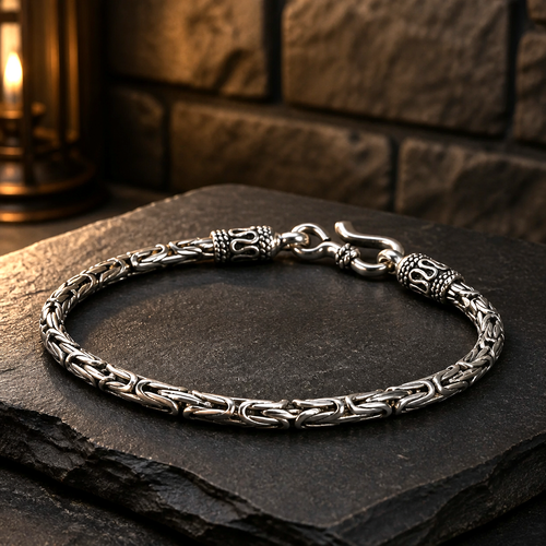 VENDU - Bracelet fin en argent 925 Maille du Roi - 20 cm