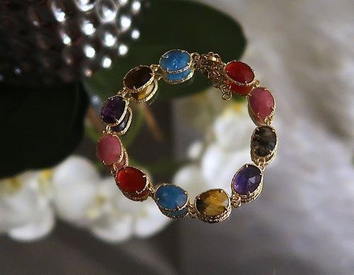 Bracelet en inox doré & pierres naturelles - Gamme Florentine - NEW