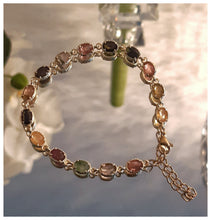 Superbe bracelet florentin en inox doré & tourmalines - NEW