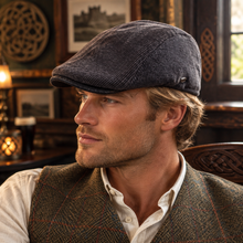 Casquette Gentleman en velours côtelé gris 100% coton - "So British"