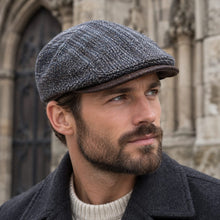Casquette Gentleman en laine anthracite chinée - intérieur imperméable