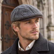 Casquette Gentleman en laine anthracite chinée - intérieur imperméable