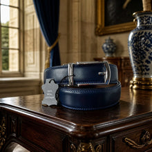 Ceinture Bleu Marine - Boucle automatique et taille sur mesure adaptable!
