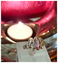 Bague celtique en argent 925 avec Triquetras et améthyste - NEW