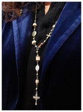 NEW 2026 - Coup de coeur - Très beau collier chapelet en doré et café - Inox & résine de bijouterie