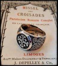 Chevalière "Croisés Nordiques" - Croix de Jérusalem & motifs celtico-vikings - NEW 2024