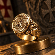 Chevalière « Templar Lady »  Sceau des Chevaliers du Temple (Argent & Or 18 carats)