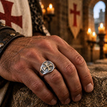 Chevalière Croix des Templiers – Argent 925 & Or 18 carats