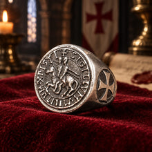 Chevalière Sceau des Templiers - Argent plein 925 - Artisanant / Italie