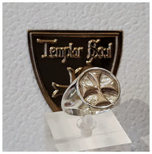 NEW !! Chevalière en argent plein Croix des Templiers en or 18 carats