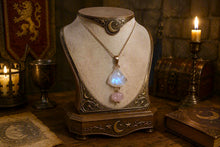 Pendentif "Clair de Lune" - Argent 925, Pierre de Lune & Quartz Rose
