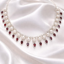 Superbe collier en argent, perles & grenats - Reproduction historique