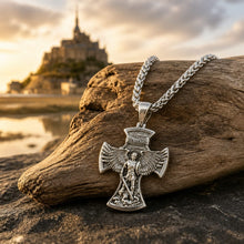 Pendentif Croix "Archange Saint-Michel" avec chaîne en acier inoxydable - NEW
