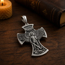 Pendentif Croix "Archange Saint-Michel" avec chaîne en acier inoxydable - NEW