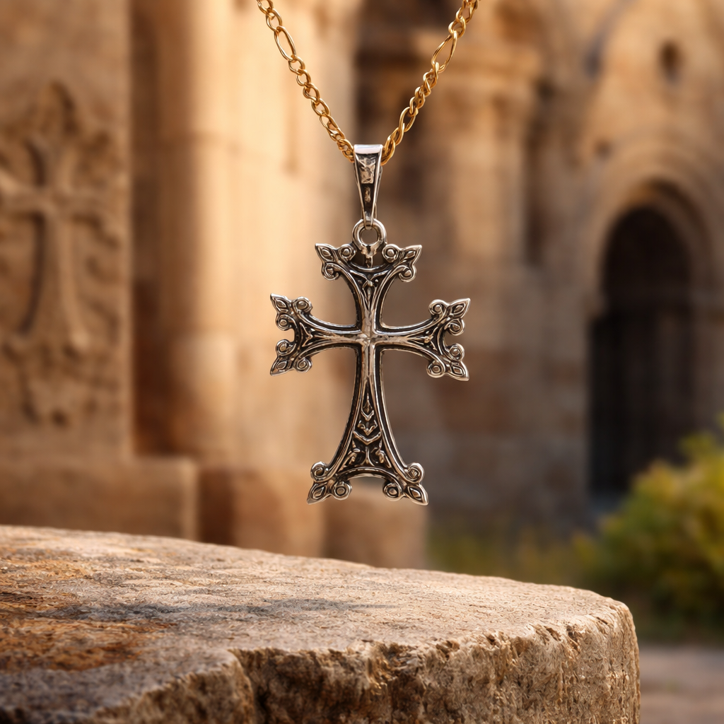 Croix d'Arménie en argent 925 - Première Nation Chrétienne!
