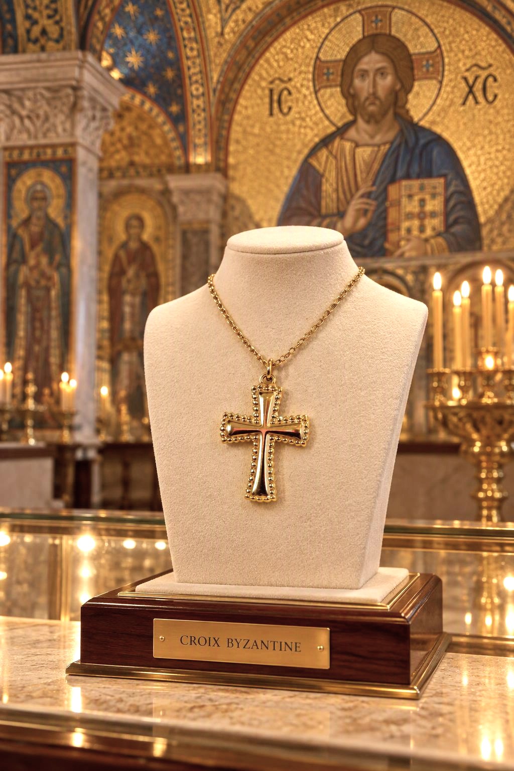 Croix Byzantine Dorée – Élégance & Héritage Chrétien