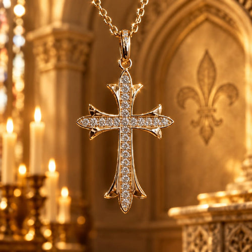 Croix Royale aux Fleurs de Lys – Vermeil 18 Carats & Zircons
