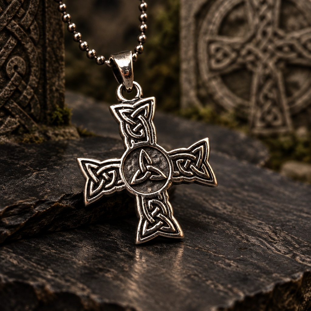 Croix Celtique en Argent 925 – L'Héritage des Entrelacs