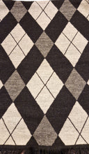 Écharpe Arlequin Noire, Ivoire & Grise - 100 % Viscose
