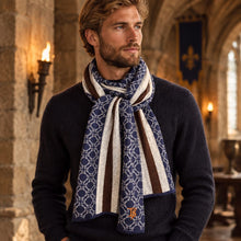 Écharpe Templar Soul en Laine Mérinos - Bleu & Chocolat