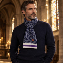 Écharpe doublée Templar Soul - Laine Mérinos, Bleu & Violet